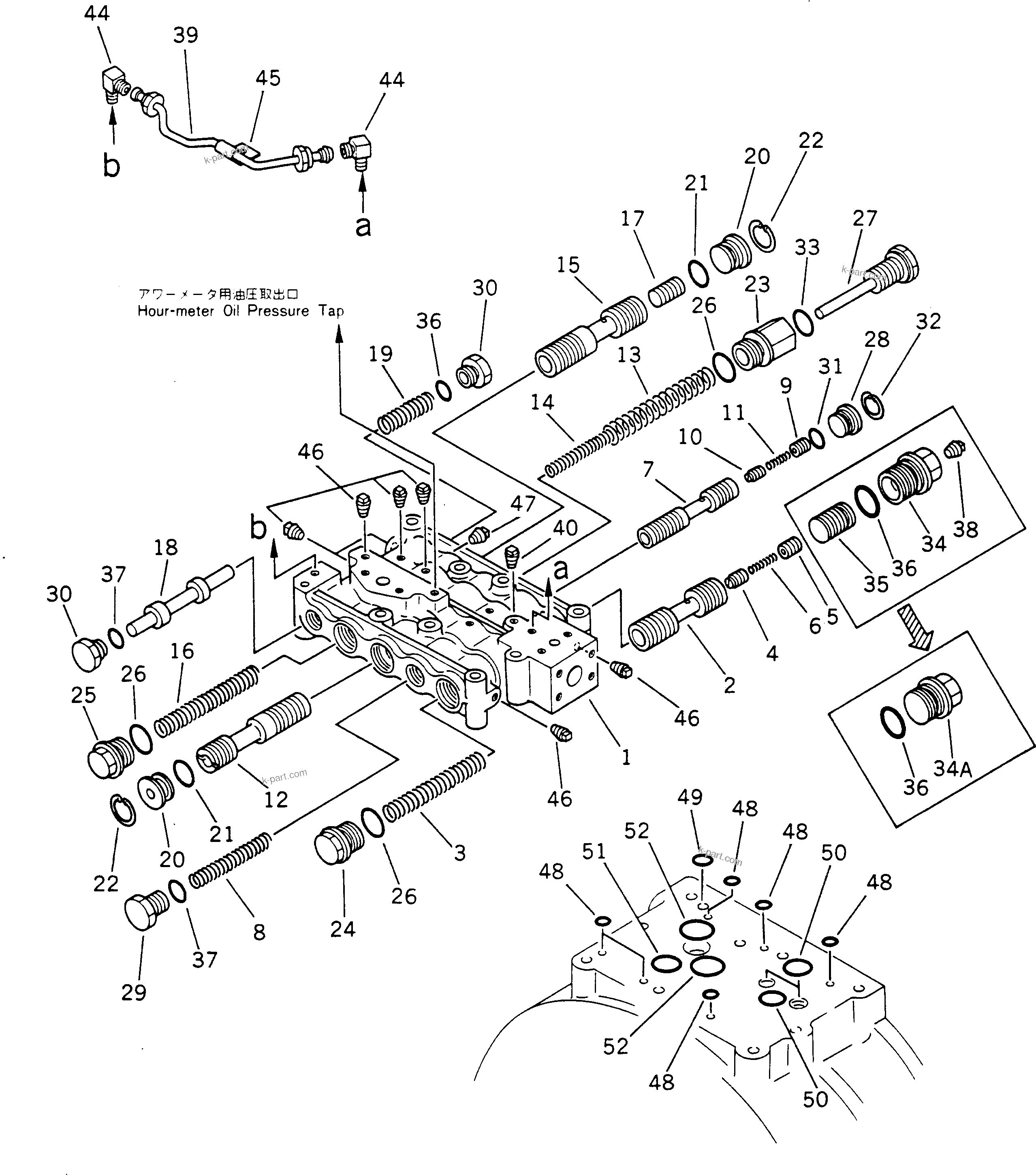 Komatsu parts book diagram for HD780-1 S/N 1002-UP: TORQUE CONVERTER CONTROL VALVE(#10002-)