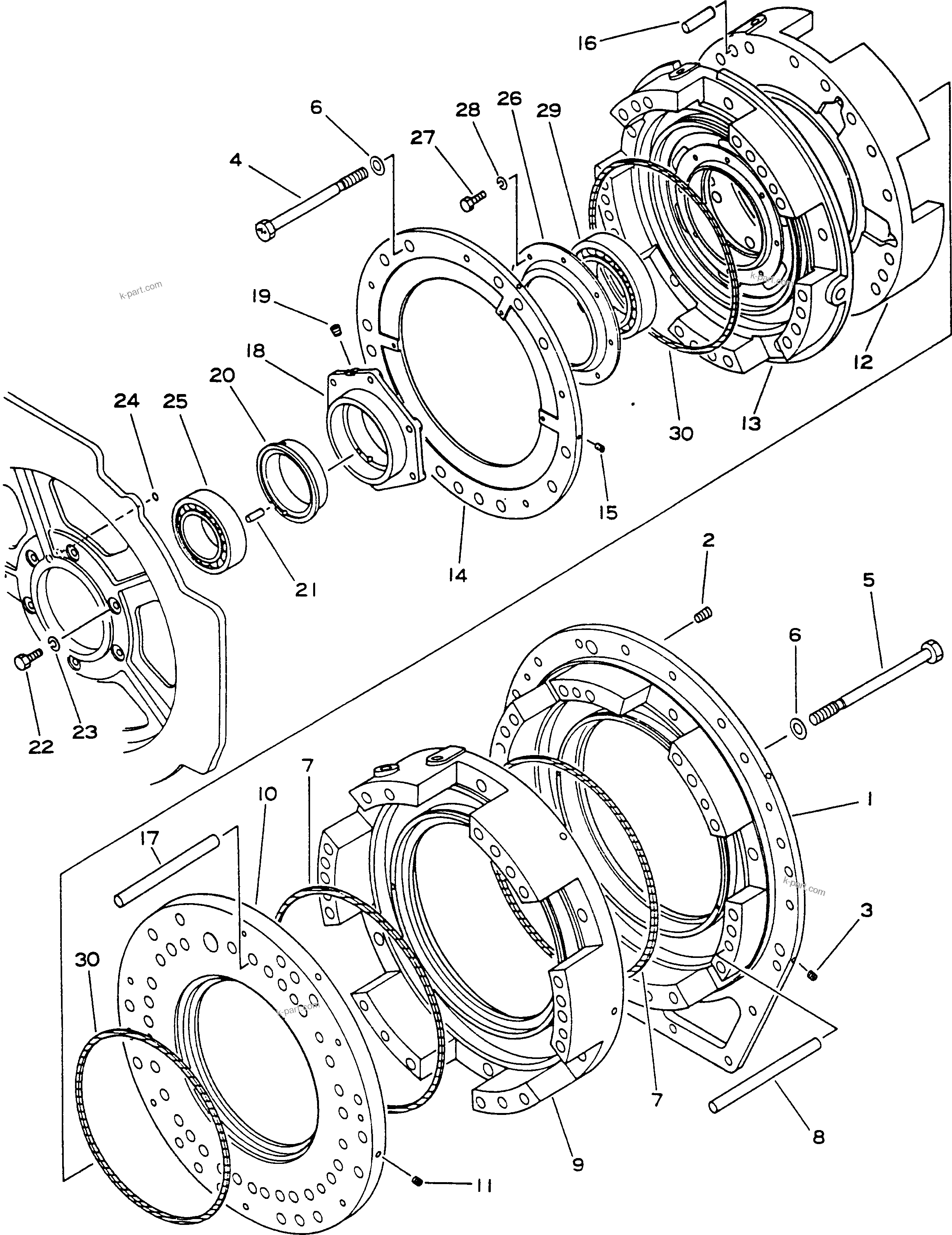 Komatsu parts book diagram for HD780-1 S/N 1002-UP: TRANSMISSION HOUSING