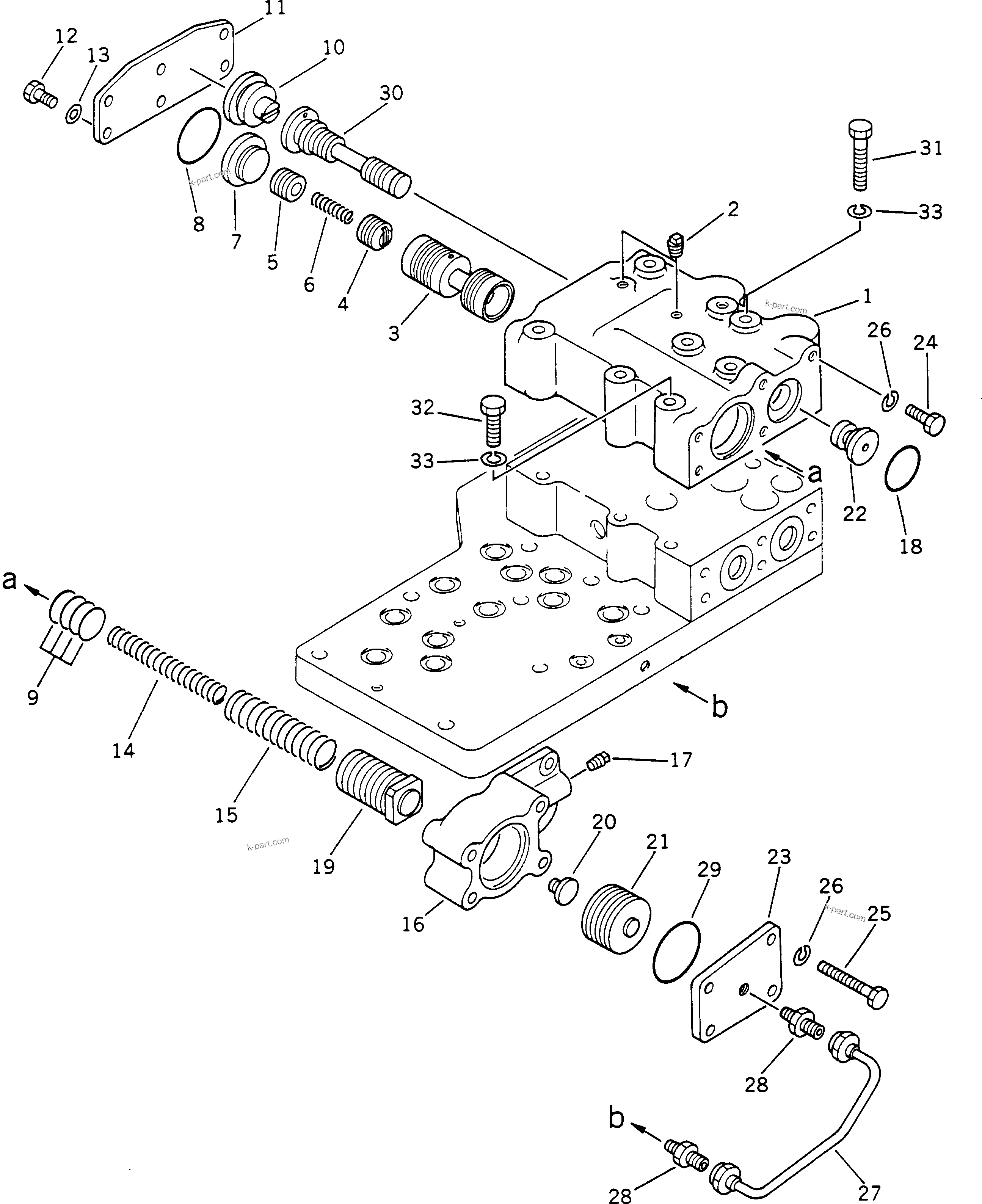 Komatsu parts book diagram for HD780-1 S/N 1002-UP: VALVE BODY ASS'Y