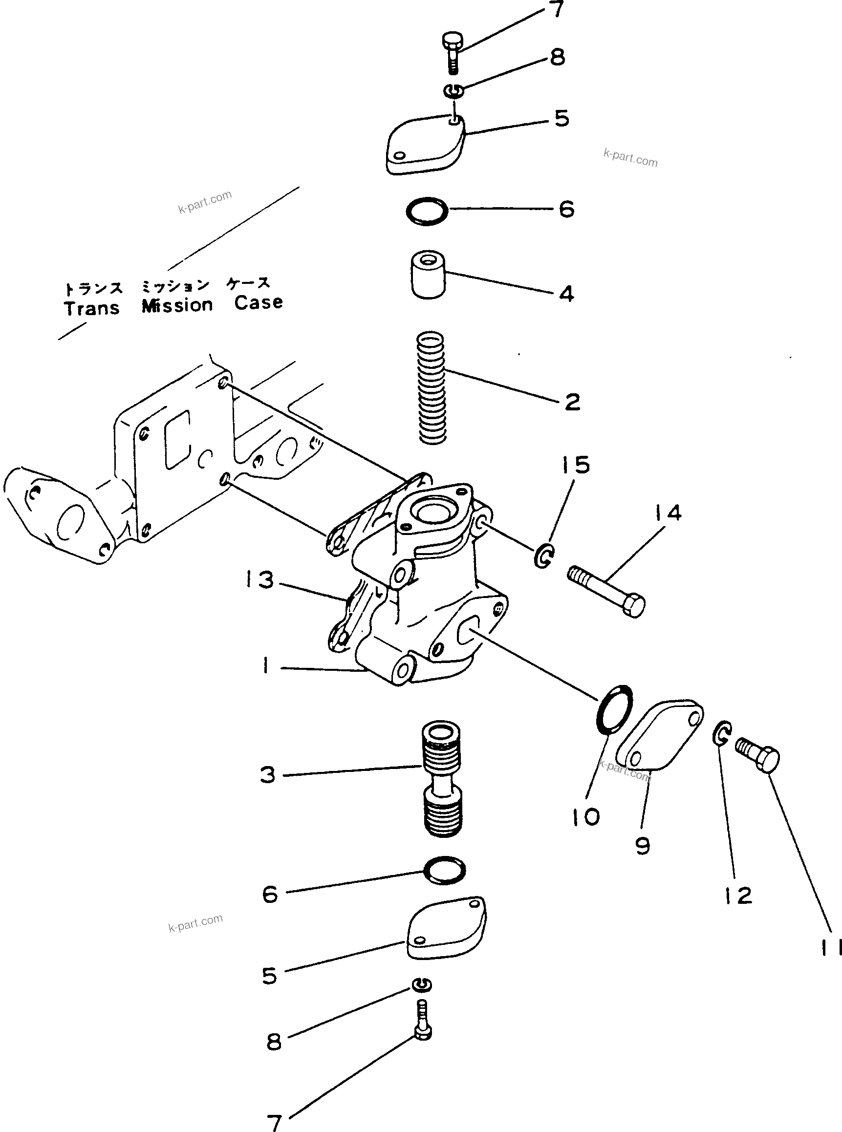 Komatsu parts book diagram for HD780-1 S/N 1002-UP: LUBRICATION VALVE