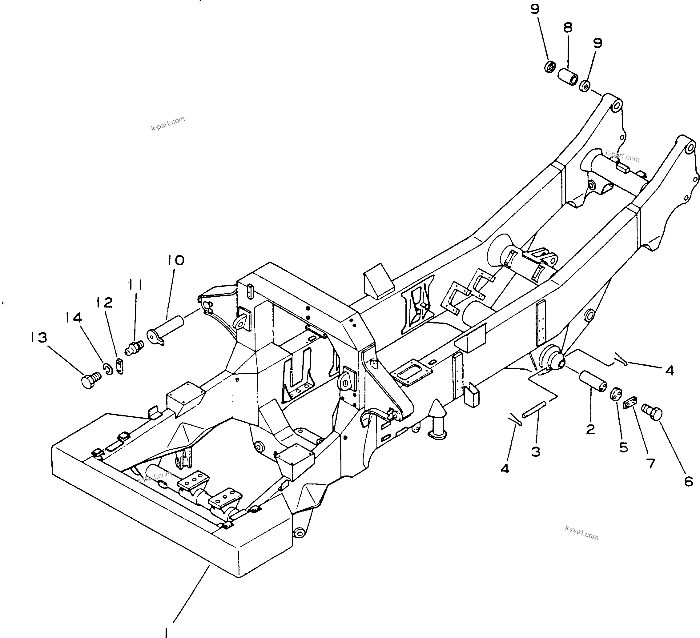 Komatsu parts book diagram for HD780-1 S/N 1002-UP: MAIN FRAME