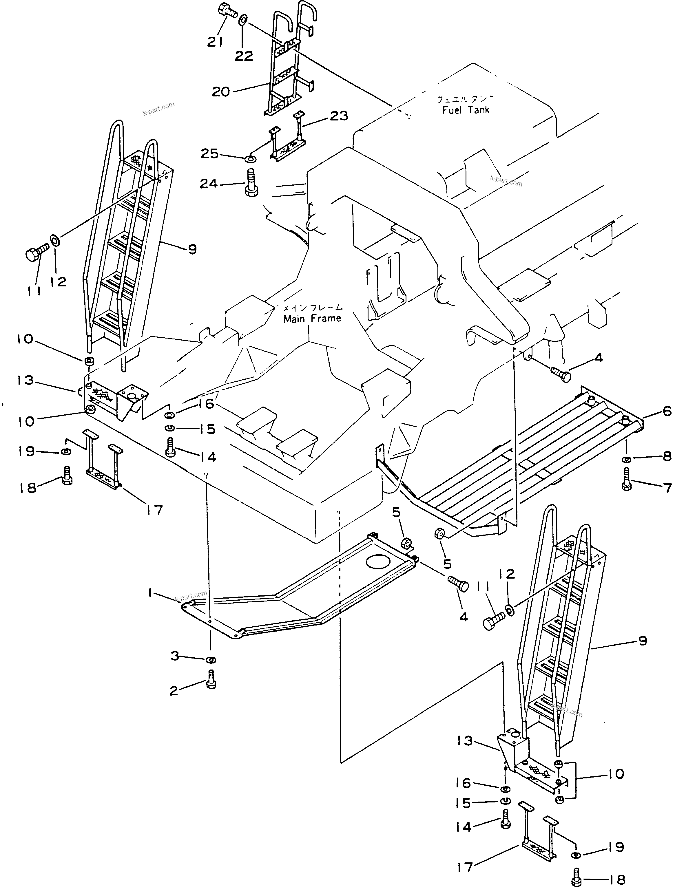 Komatsu parts book diagram for HD780-1 S/N 1002-UP: SHEET COWLING AND GUARD (2/5)