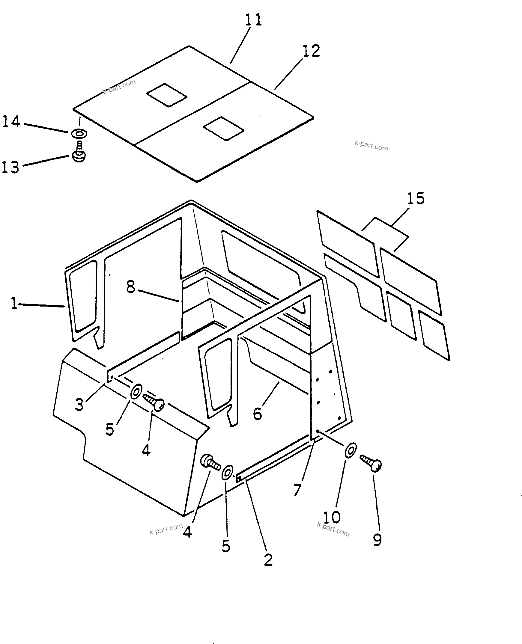 Komatsu parts book diagram for HD780-1 S/N 1002-UP: OPERATOR'S CAB (2/2)