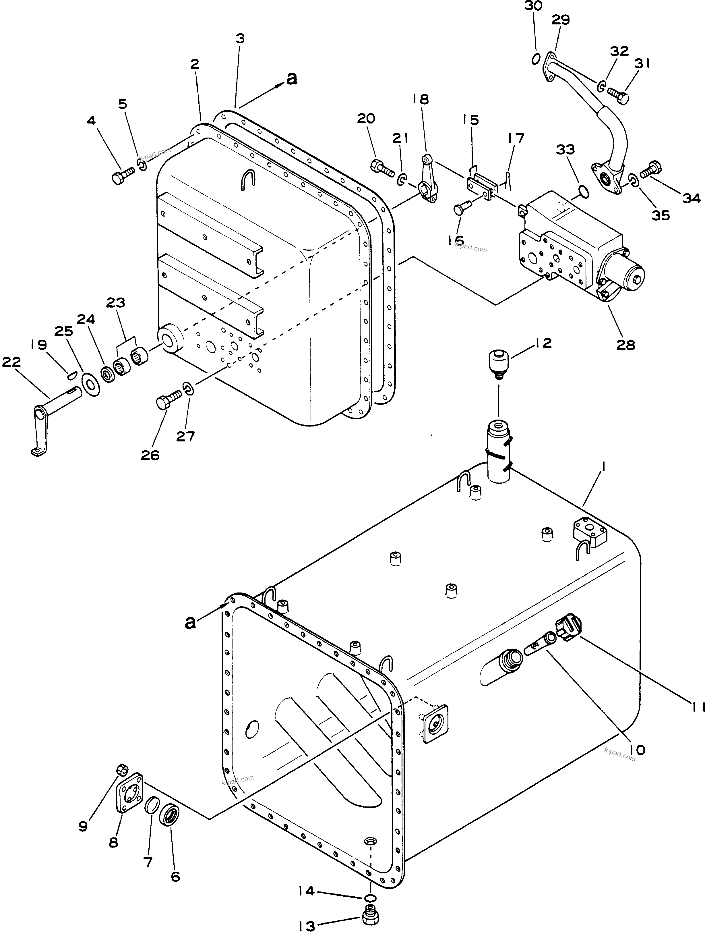 Komatsu parts book diagram for HD780-1 S/N 1002-UP: MAIN TANK