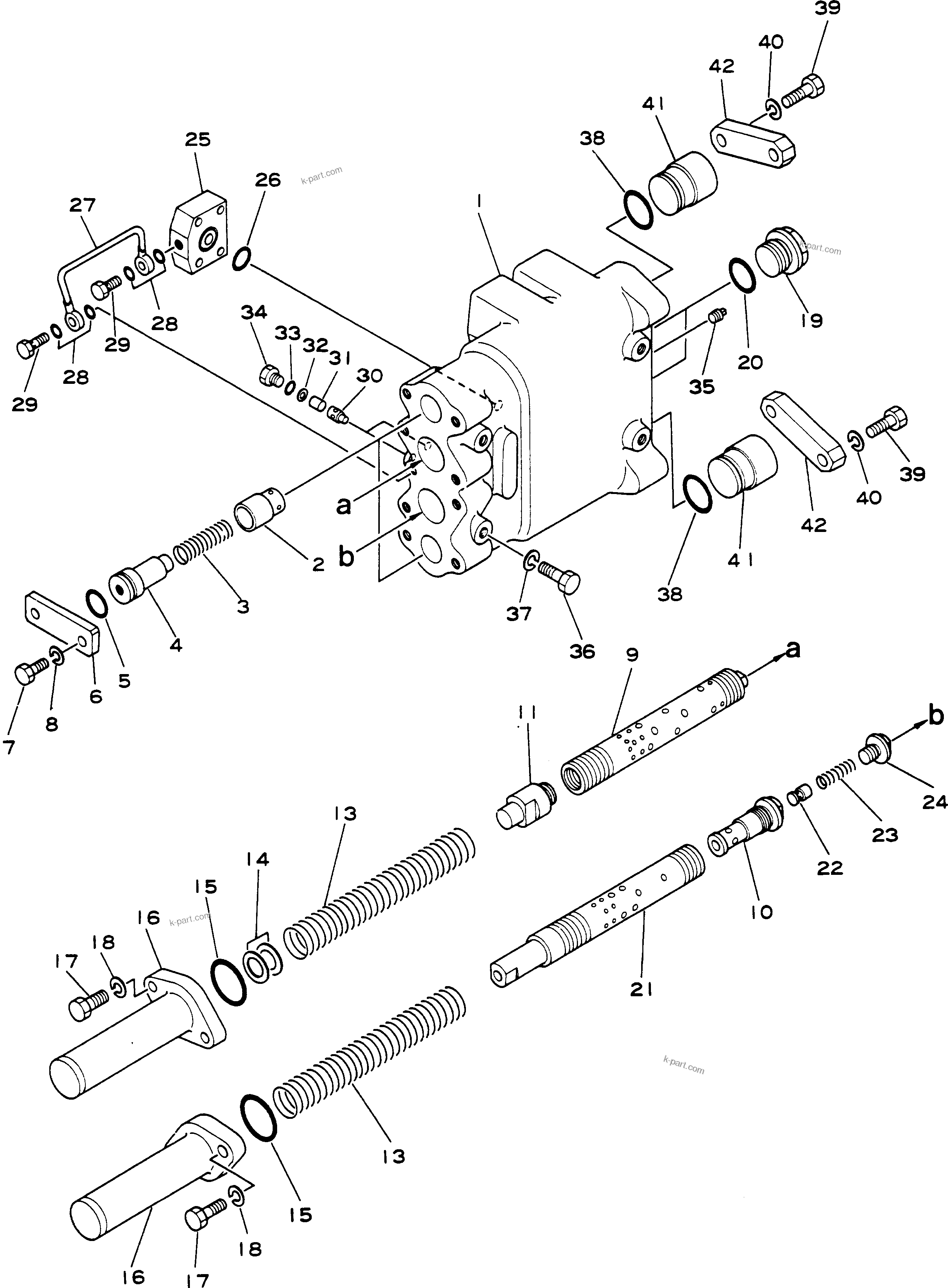 Komatsu parts book diagram for HD780-1 S/N 1002-UP: FRONT DEMAND VALVE