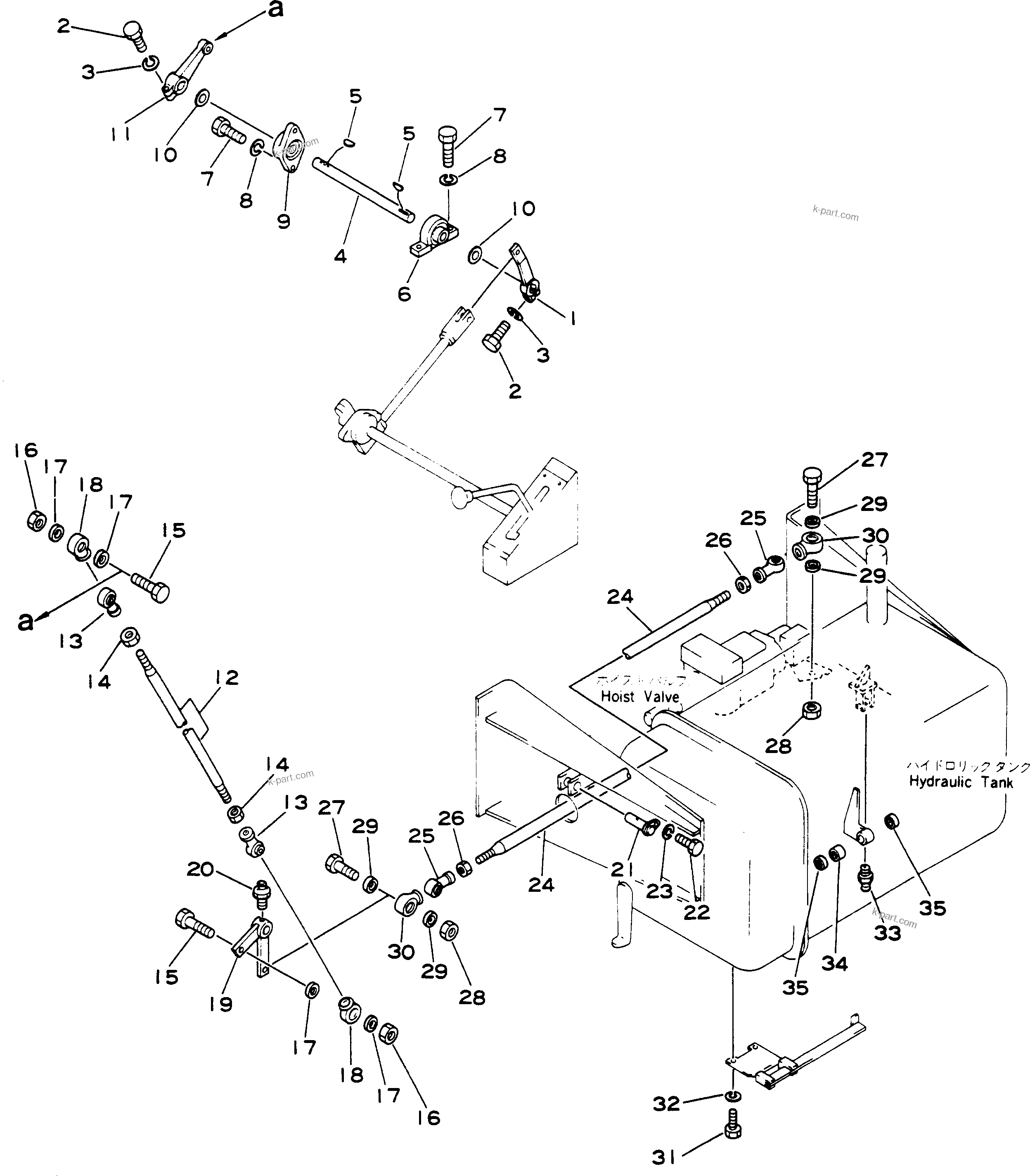 Komatsu parts book diagram for HD780-1 S/N 1002-UP: DUMP LEVER AND LINKAGE (2/2)