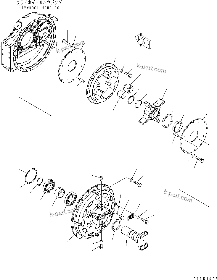 Komatsu parts book diagram for HD785-7 S/N 7001-8172: DAMPER(#7001-)