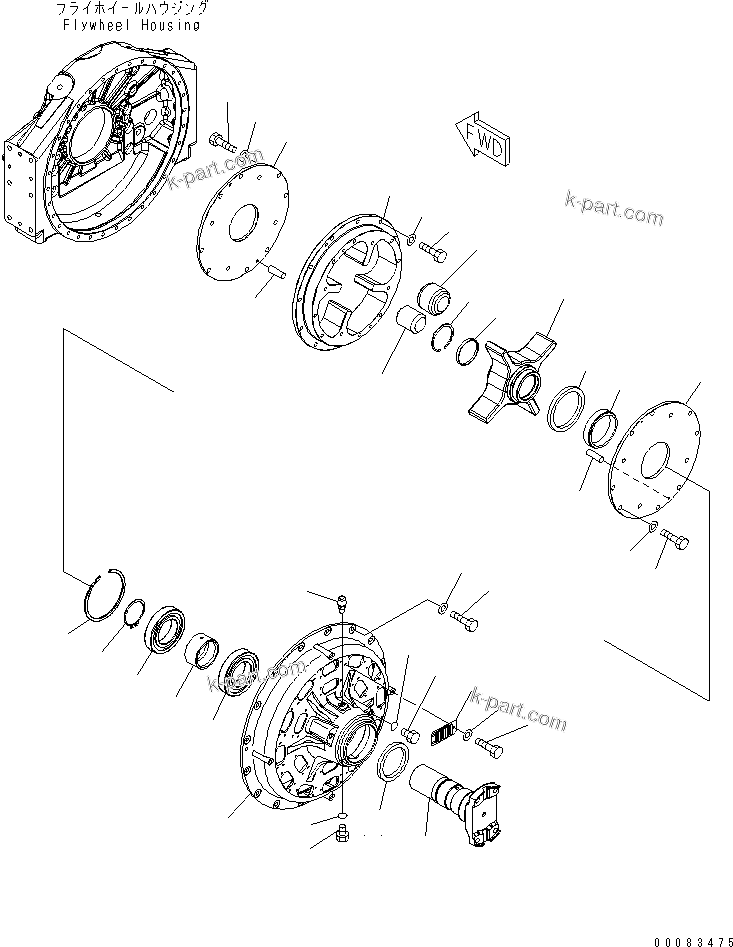Komatsu parts book diagram for HD785-7 S/N 7001-8172: ENGINE (DAMPER)(#7440-7900)