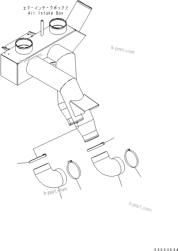 Komatsu parts book diagram for HD785-7 S/N 7001-8172: ENGINE (AIR INTAKE)(#7169-)