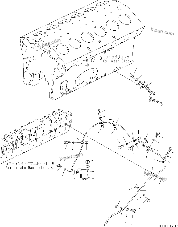 Komatsu parts book diagram for HD785-7 S/N 7001-8172: ENGINE (OILPAN HEATER) (2/2)(#7440-)