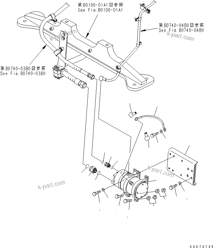 Komatsu parts book diagram for HD785-7 S/N 7001-8172: ENGINE PRE-LUBE SYSTEM (PUMP)(#7169-)