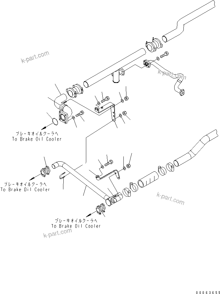 Komatsu parts book diagram for HD785-7 S/N 7001-8172: RADIATOR (BRAKE COOLER PIPING)(#7169-)