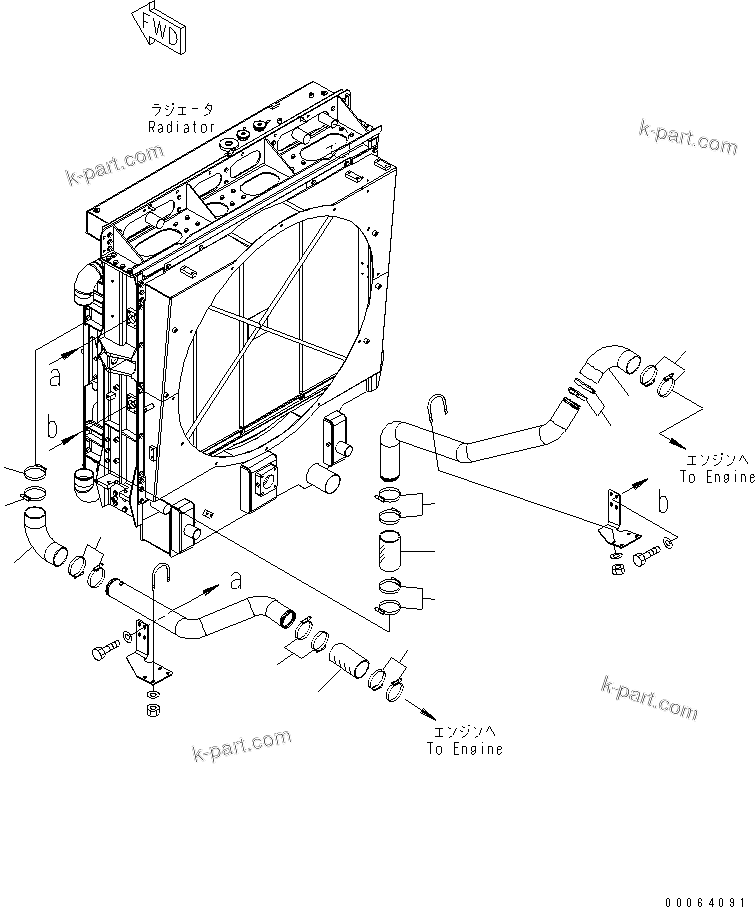 Komatsu parts book diagram for HD785-7 S/N 7001-8172: COOLANT LINE (AIR INTAKE PIPING)(#7169-)