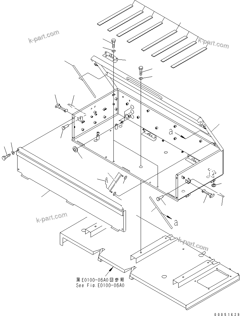 Komatsu parts book diagram for HD785-7 S/N 7001-8172: BATTERY BOX (BOX)(#7001-7168)