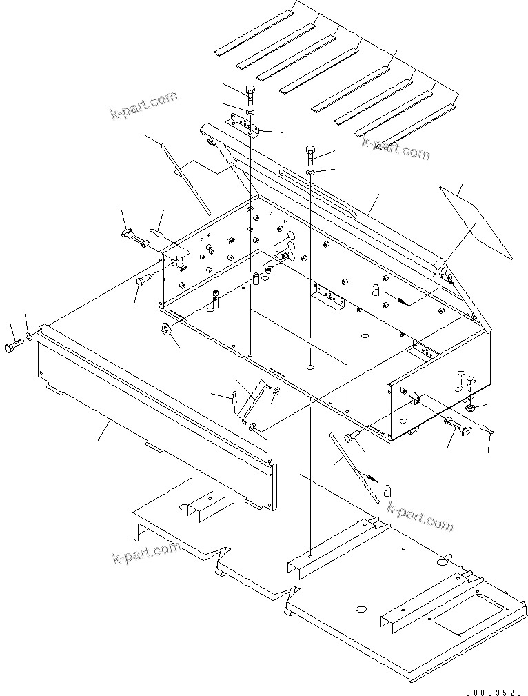 Komatsu parts book diagram for HD785-7 S/N 7001-8172: BATTERY BOX (BOX)(#7169-)