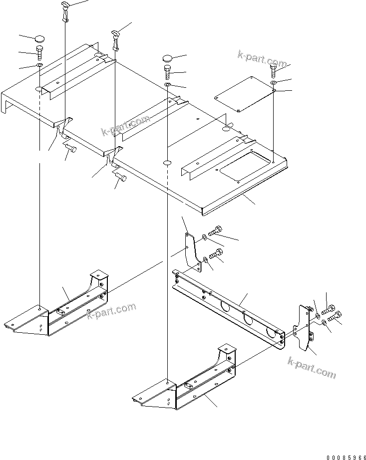 Komatsu parts book diagram for HD785-7 S/N 7001-8172: REAR HOOD(#7169-)