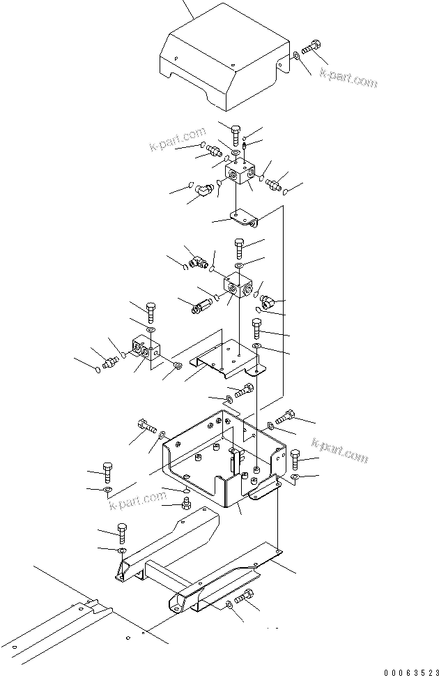 Komatsu parts book diagram for HD785-7 S/N 7001-8172: BRAKE LINE (VALVE BOX)(#7169-)