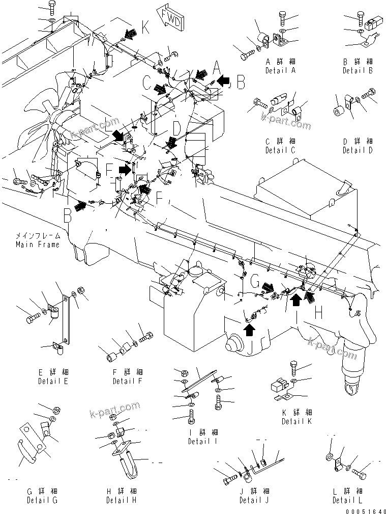 Komatsu parts book diagram for HD785-7 S/N 7001-8172: ELECTRICAL SYSTEM (MAIN HARNESS)(#7001-7168)
