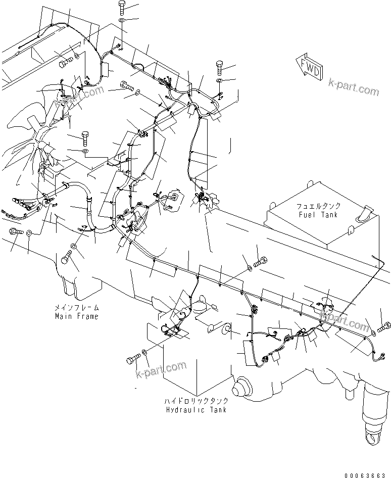 Komatsu parts book diagram for HD785-7 S/N 7001-8172: ELECTRICAL SYSTEM (MAIN HARNESS) (1/2)(#7169-)