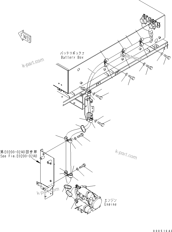Komatsu parts book diagram for HD785-7 S/N 7001-8172: ELECTRICAL SYSTEM (STARTER CABLE)(#7001-7168)