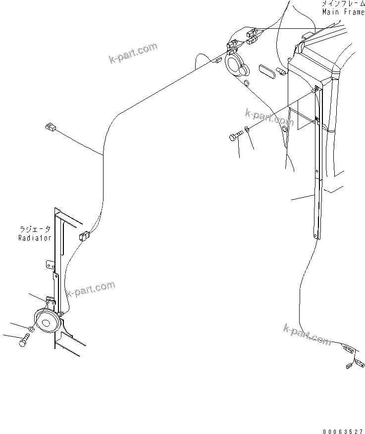 Komatsu parts book diagram for HD785-7 S/N 7001-8172: ELECTRICAL SYSTEM (HORN AND BRACKET)(#7169-)