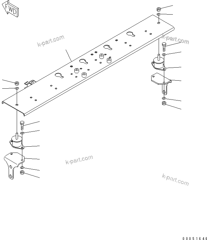 Komatsu parts book diagram for HD785-7 S/N 7001-8172: REAR LAMP (BRACKET)(#7169-)
