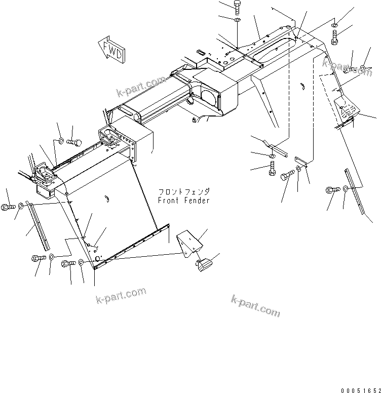 Komatsu parts book diagram for HD785-7 S/N 7001-8172: SIDE LAMP(#7001-7168)