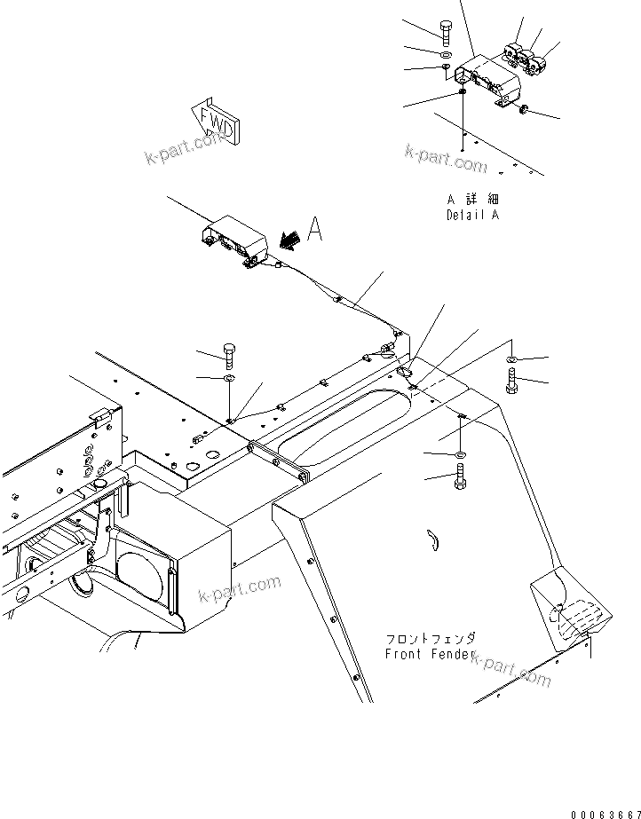 Komatsu parts book diagram for HD785-7 S/N 7001-8172: PAYLOAD METER LAMP (R.H.)(#7169-)