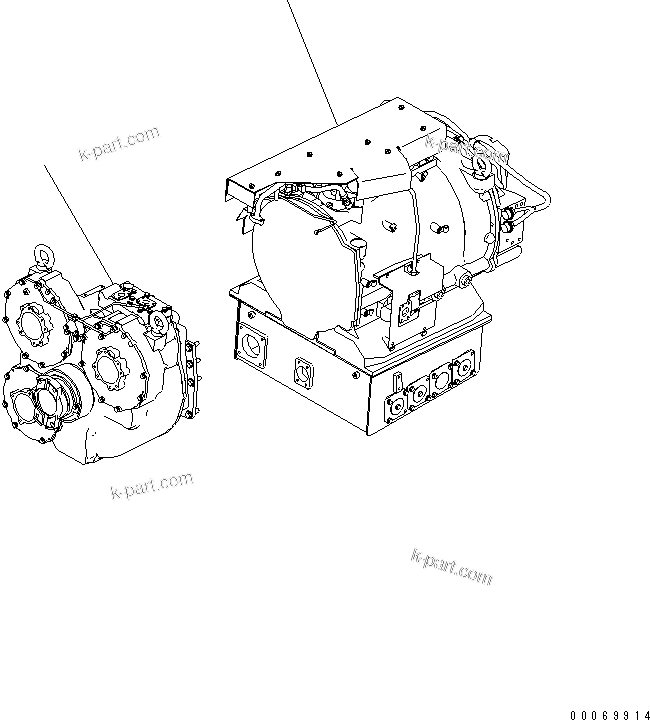 Komatsu parts book diagram for HD785-7 S/N 7001-8172: TORQUE FLOW ASS'Y(#7169-)