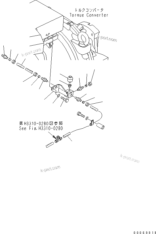 Komatsu parts book diagram for HD785-7 S/N 7001-8172: TRANSMISSION PIPING (BREATHERTUBE)(#7169-)