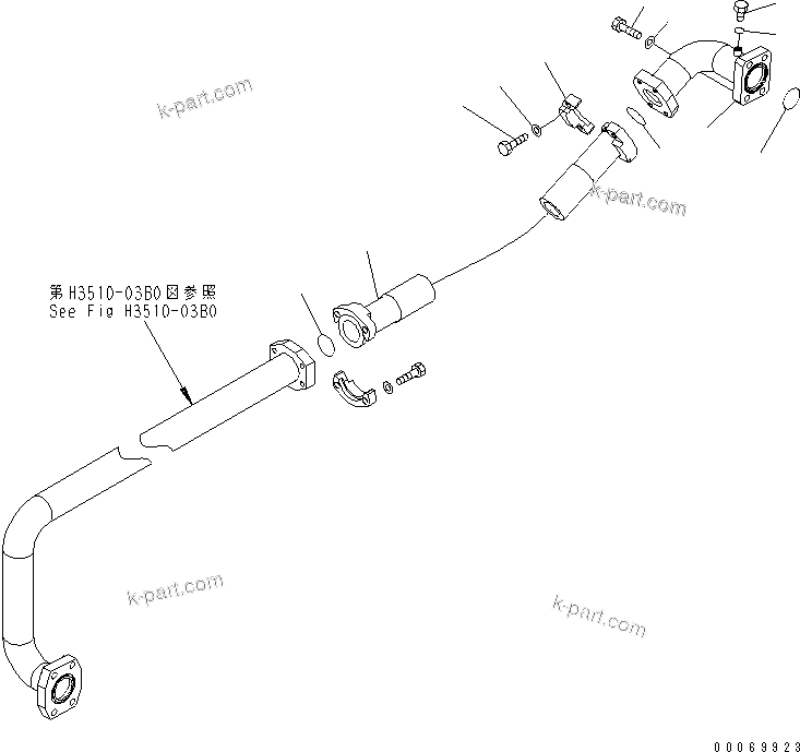 Komatsu parts book diagram for HD785-7 S/N 7001-8172: TRANSMISSION PIPING(PUMP TO BRAKE)(#7169-)