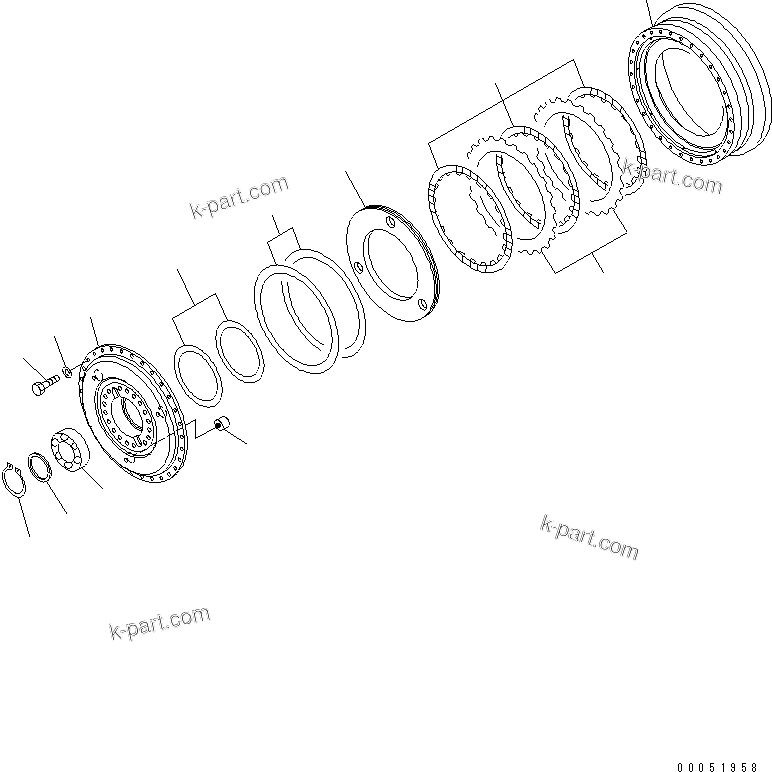 Komatsu parts book diagram for HD785-7 S/N 7001-8172: TORQUE CONVERTER (3/7) (DRIVE CASE)(#7001-)