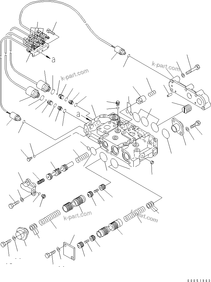 Komatsu parts book diagram for HD785-7 S/N 7001-8172: TORQUE CONVERTER VALVE(#7001-)