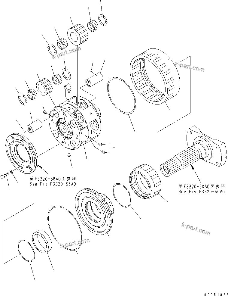 Komatsu parts book diagram for HD785-7 S/N 7001-8172: TRANSMISSION (5/10) (CARRIER) (2/4)(#7001-)