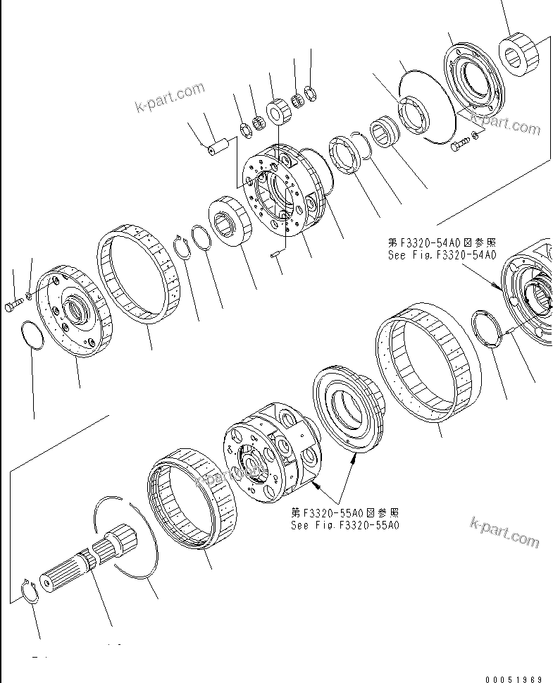 Komatsu parts book diagram for HD785-7 S/N 7001-8172: TRANSMISSION (6/10) (CARRIER) (3/4)(#7001-)