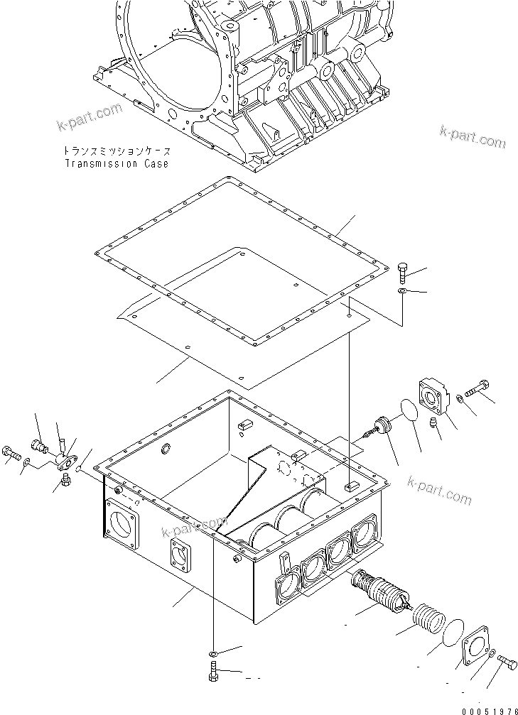 Komatsu parts book diagram for HD785-7 S/N 7001-8172: TRANSMISSION OIL PAN(#7001-)