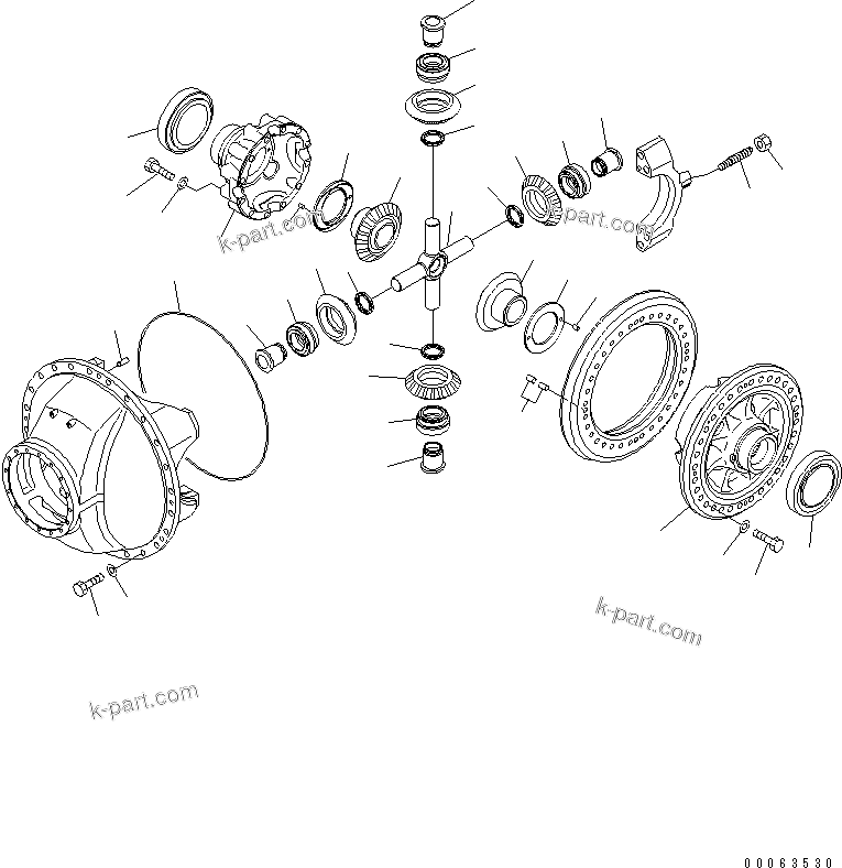 Komatsu parts book diagram for HD785-7 S/N 7001-8172: REAR AXLE (DIFFERENTIAL) (3/3)(#7001-)