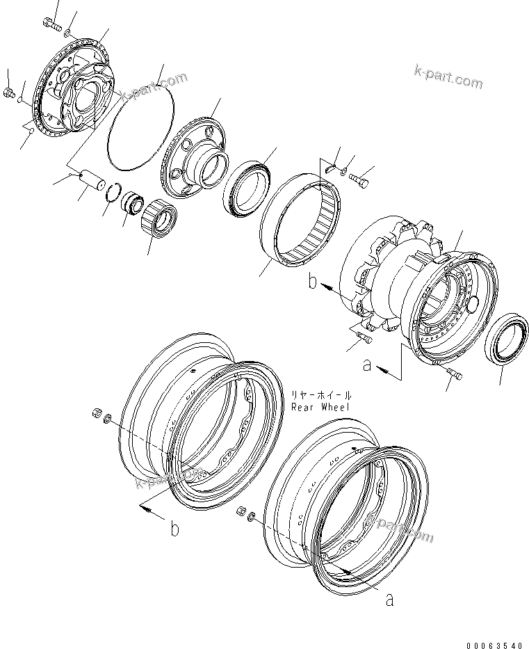 Komatsu parts book diagram for HD785-7 S/N 7001-8172: REAR AXLE (FINAL DRIVE) (R.H.) (1/2)(#7001-)