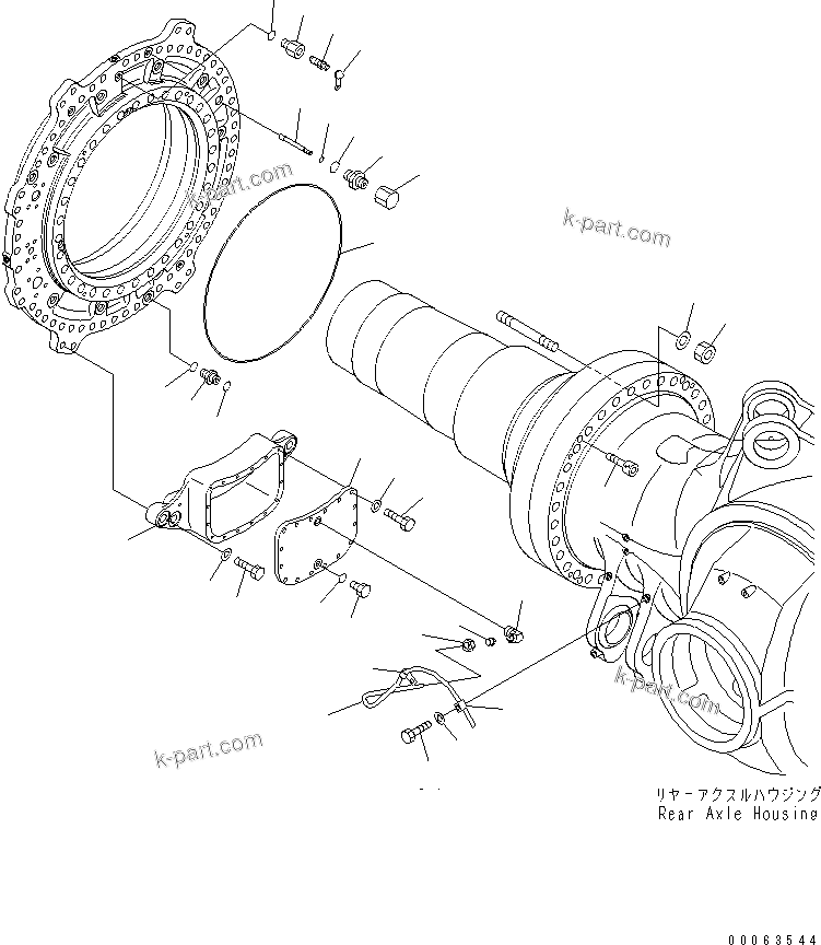 Komatsu parts book diagram for HD785-7 S/N 7001-8172: REAR AXLE (FINAL BRAKE) (R.H.) (3/3)(#7001-)