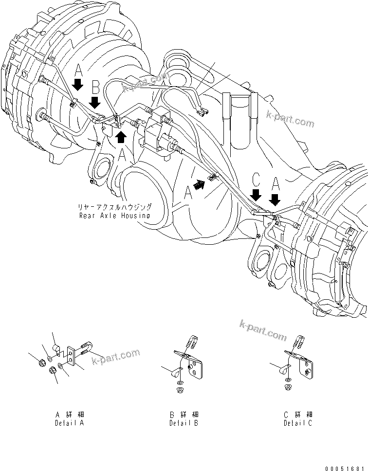 Komatsu parts book diagram for HD785-7 S/N 7001-8172: REAR AXLE (AXLE SENSOR) (ABS/ASR)(#7001-)