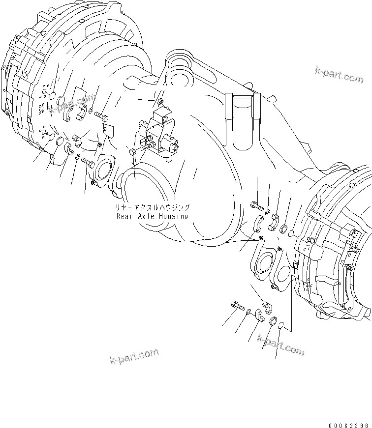 Komatsu parts book diagram for HD785-7 S/N 7001-8172: REAR AXLE(BLIND PARTS)(#7043-)