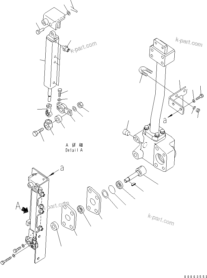 Komatsu parts book diagram for HD785-7 S/N 7001-8172: FRONT AXLE (R.H.) (FRONT SUSPENSION ASS'Y) (VALVE) (FOR AUTO SUSPENSION) (2/2)(#7001-)