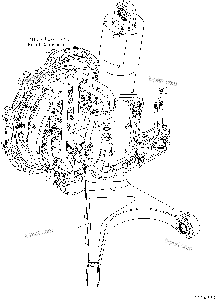 Komatsu parts book diagram for HD785-7 S/N 7001-8172: FRONT AXLE (R.H.) (TRANSPORT)(#7003-)