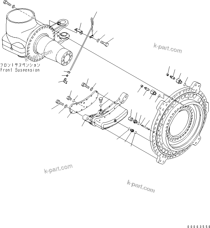 Komatsu parts book diagram for HD785-7 S/N 7001-8172: FRONT AXLE (L.H.) (BRAKE) (3/3)(#7001-)