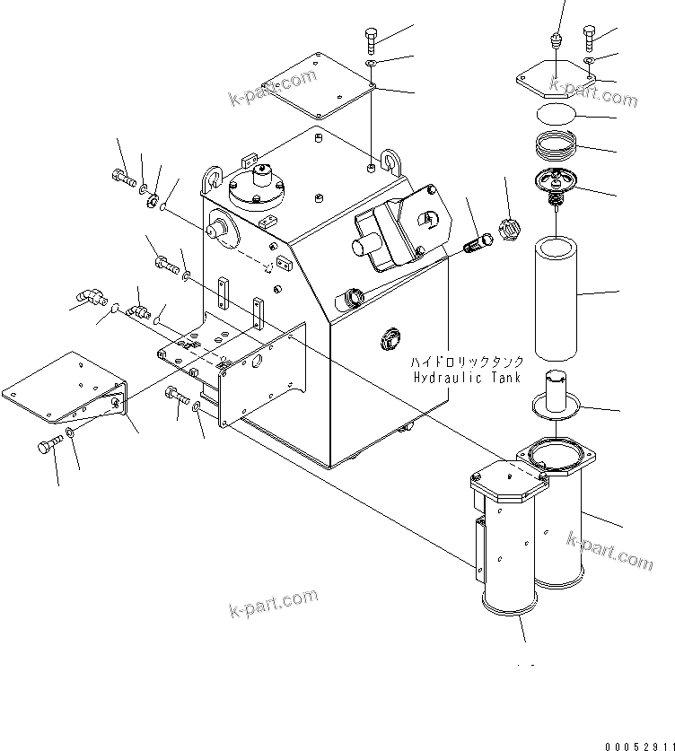 Komatsu parts book diagram for HD785-7 S/N 7001-8172: HYDRAULIC TANK (TANK) (2/2)(#7001-7168)