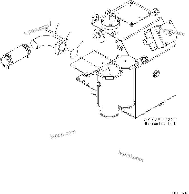 Komatsu parts book diagram for HD785-7 S/N 7001-8172: HYDRAULIC TANK (SUCTION LINE)(#7169-)