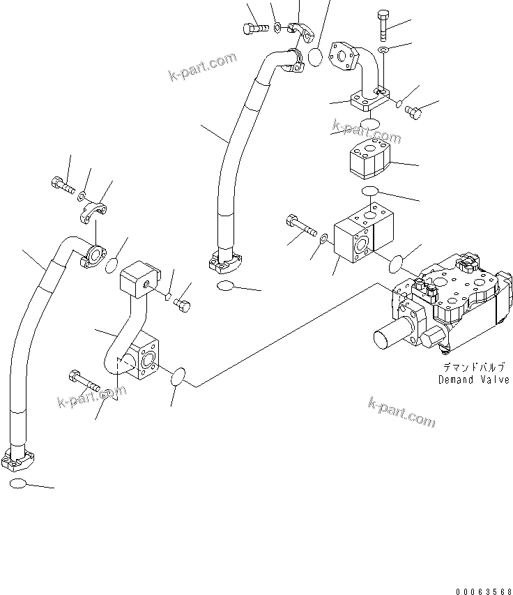 Komatsu parts book diagram for HD785-7 S/N 7001-8172: HYDRAULIC TANK (DUMP CONTROL VALVE TO FILTER LINE)(#7169-)