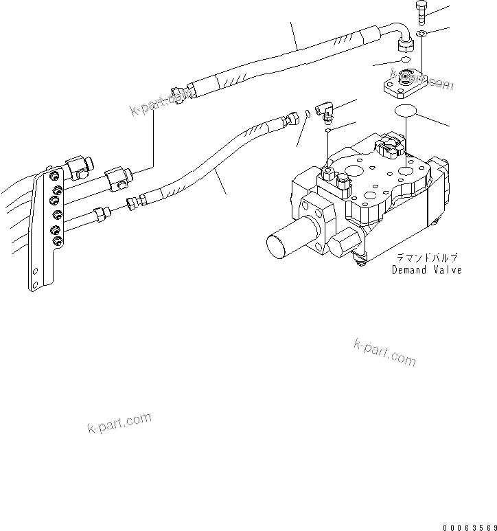 Komatsu parts book diagram for HD785-7 S/N 7001-8172: HYDRAULIC TANK (STEERING VALVE LINE)(#7169-)