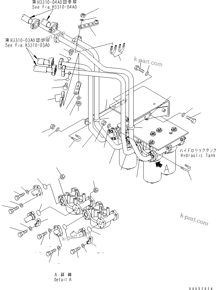 Komatsu parts book diagram for HD785-7 S/N 7001-8172: HYDRAULIC TANK (TRANSMISSION TO FILTER LINE)(#7001-7168)