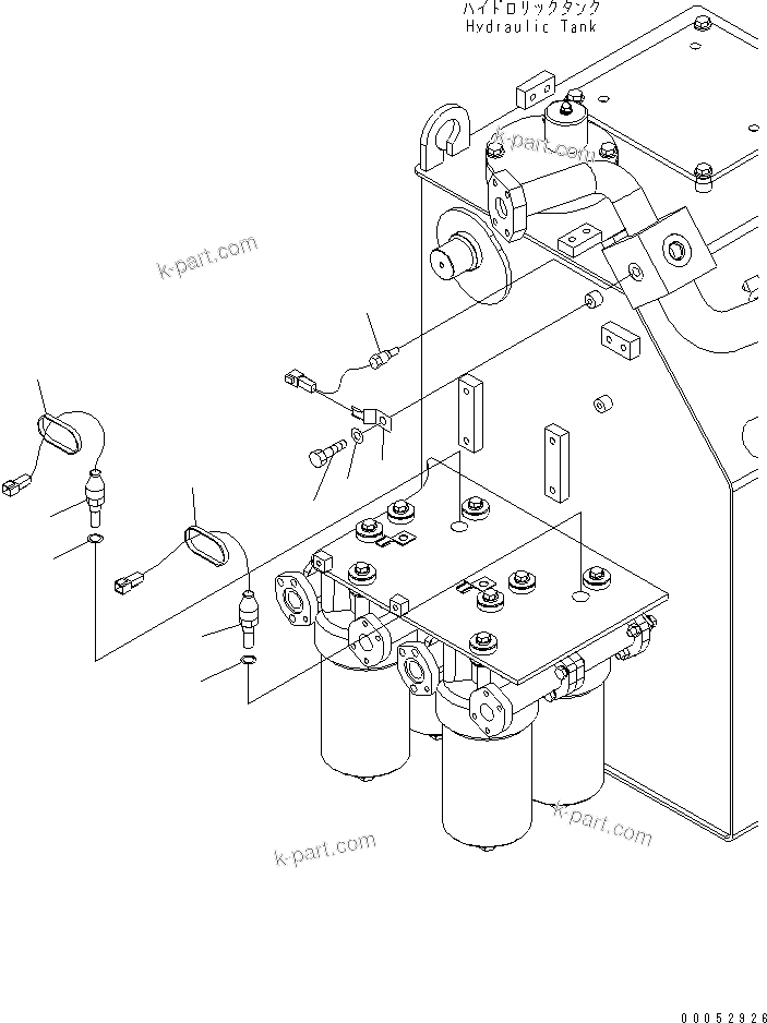 Komatsu parts book diagram for HD785-7 S/N 7001-8172: HYDRAULIC TANK (SENSOR)(#7169-)